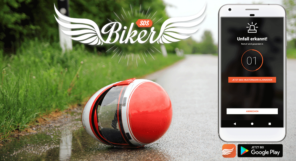 BikerSOS ad crash
